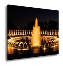 Load image into Gallery viewer, Gallery Wrapped Canvas, Washington Dc National Wwii Memorial At Night