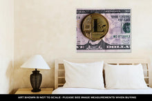 Load image into Gallery viewer, Gallery Wrapped Canvas, Litecoin On Five Dollar Banknote Cryptocurrency Trading Concept
