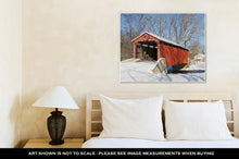 Load image into Gallery viewer, Gallery Wrapped Canvas, Covered Bridge In Winter