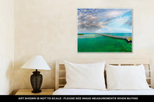 Load image into Gallery viewer, Gallery Wrapped Canvas, Florida Keys Bridge Beautiful Sunset Aerial View