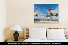 Load image into Gallery viewer, Gallery Wrapped Canvas, Summer Scene Colorful Chairs And Palm Trees At A Tropical Beach In Florida