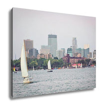 Load image into Gallery viewer, Gallery Wrapped Canvas, Scenic View Of Downtown Minneapolis Minnesota With Lake Calhoun And Sail Boats