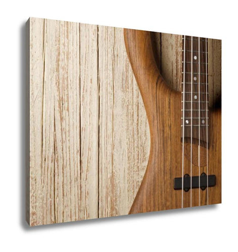 Gallery Wrapped Canvas, Bass Guitar On Wood