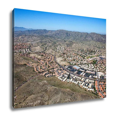 Gallery Wrapped Canvas, Aerial View Of South Mountain From Over Ahwatukee Looking To The West