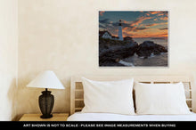 Load image into Gallery viewer, Gallery Wrapped Canvas, Portland Head Lighthouse At Sunrise In Cape Elizabeth Maine USA