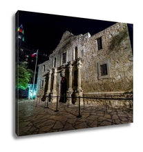 Load image into Gallery viewer, Gallery Wrapped Canvas, Night Shot Of The Historic And Famous Alamo In Texas