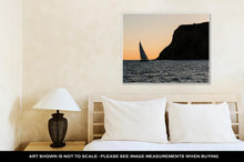 Load image into Gallery viewer, Gallery Wrapped Canvas, Sailboat Near The Point Loma Peninsula At Sunset In San Diego California