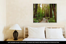 Load image into Gallery viewer, Gallery Wrapped Canvas, Hiking Trails Through Giant Redwoods In Muir Forest Near San Francisco