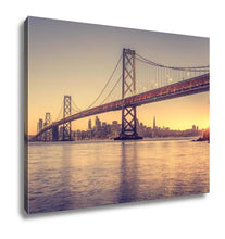 Load image into Gallery viewer, Gallery Wrapped Canvas, Classic Panoramic View Of San Francisco Skyline With Famous Oakland Bay Bridge