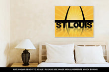 Load image into Gallery viewer, Gallery Wrapped Canvas, St Louis Gateway Arch Reflected With Sunburst Illustration