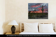 Load image into Gallery viewer, Gallery Wrapped Canvas, Saguaro Cacti Stand Against Setting Sun Near Tucson Arizona