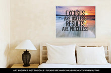 Load image into Gallery viewer, Gallery Wrapped Canvas, Inspirational And Motivational Quote With Phrase Excuses Are Useless Results