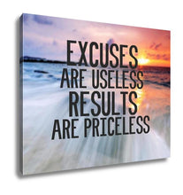 Load image into Gallery viewer, Gallery Wrapped Canvas, Inspirational And Motivational Quote With Phrase Excuses Are Useless Results