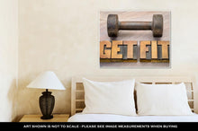 Load image into Gallery viewer, Gallery Wrapped Canvas, Get Fit Motivational Word Abstract In Vintage Letterpress Wood Type Printing