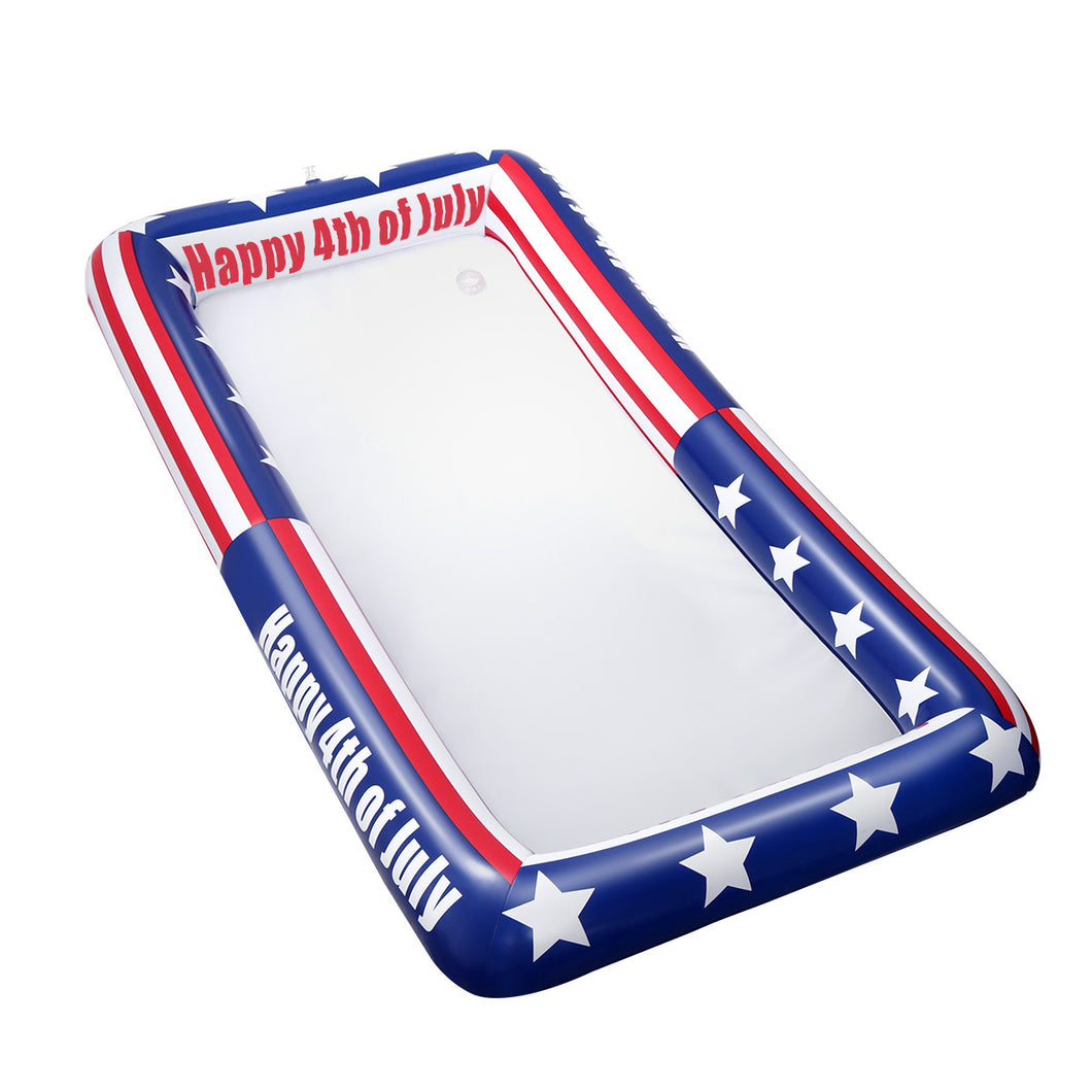 TINKSKY Patriotic Inflatable Serving Bar US Flag Buffet Cooler for 4th of July BBQ Picnic Pool Party